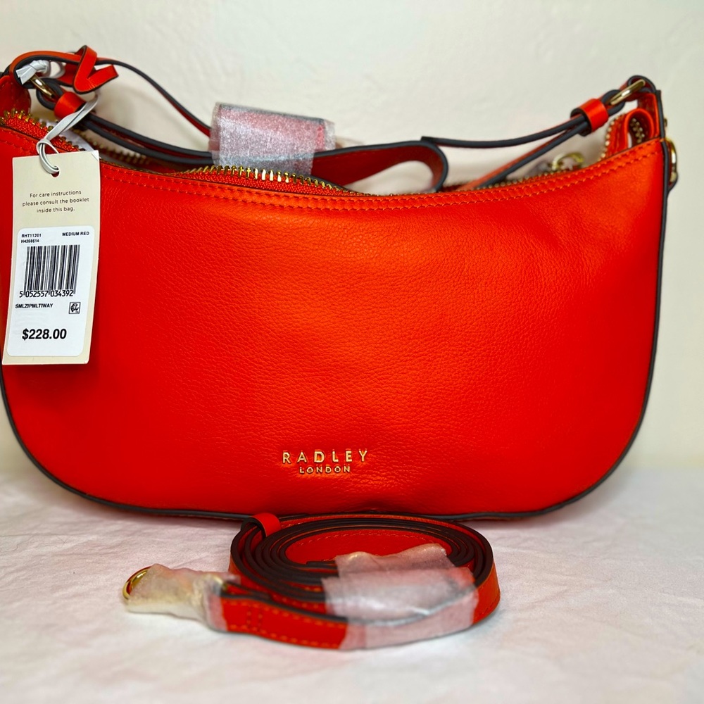 Medium Red Small zip bag with multi wear use